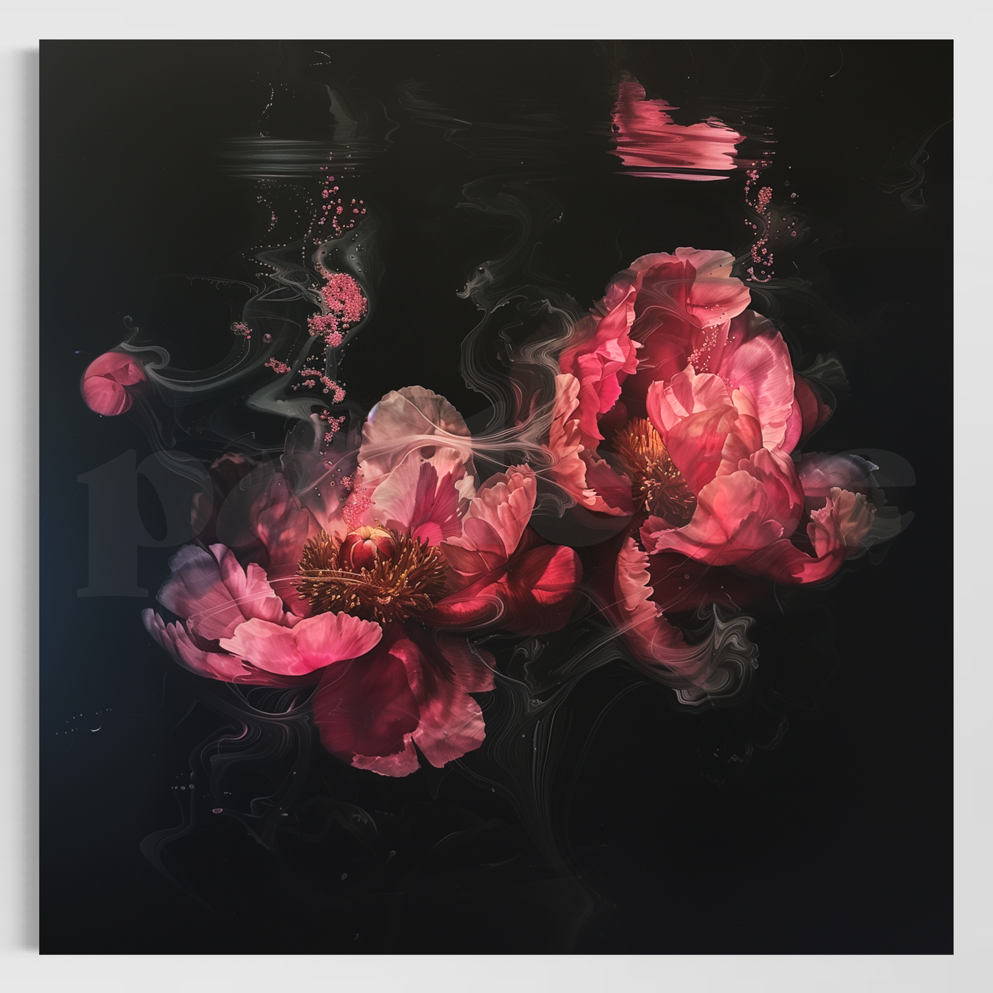 'Underwater Peony Dreams' one-of-a-kind custom art